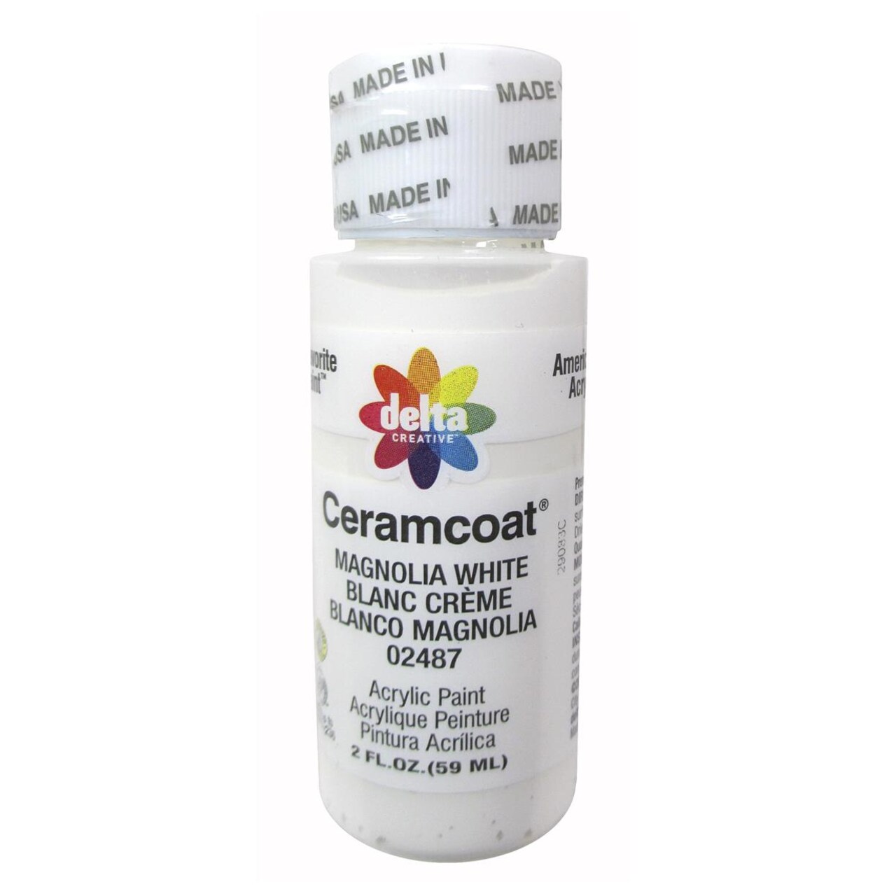 Delta Ceramcoat Acrylic Paint 2oz Magnolia White – Multi-Surface Craft & Wood Paint for Painting Supplies, Canvas, DIY Projects, Artists & Hobbyists